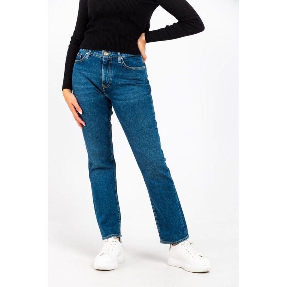 Gas Blue Cotton Slim Fit Women's Jeans
